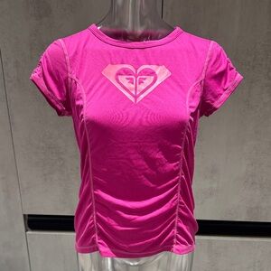 Roxy Pink Heart Logo Short Sleeve Tee